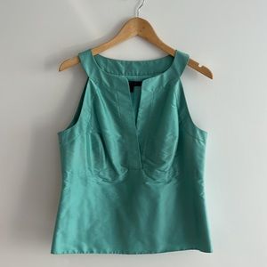 NWOT Lafayette 148 Turquoise Sleeveless Silk Blouse/ Size 10
